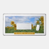 Bloei in Grace Veld van Zonnebloemen Bureaumat (Keyboard & Muis)