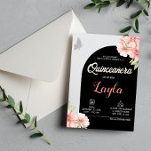 Bloei in Quinceañera! Boho Floral Mis Quince Kaart