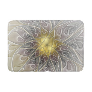 Bloei met gouden moderne abstracte fractale bloem badmat