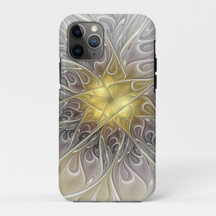 Bloei met gouden moderne abstracte fractale bloem iPhone 11 pro hoesje