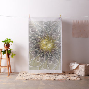 Bloei met gouden moderne abstracte fractale bloem stof