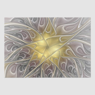 Bloei met gouden moderne abstracte fractale bloem tissuepapier