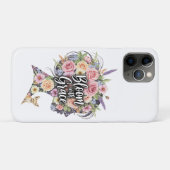 Bloei met Grace Bloemen Inspirerend Quote Design Case-Mate iPhone Case (Achterkant (horizontaal))