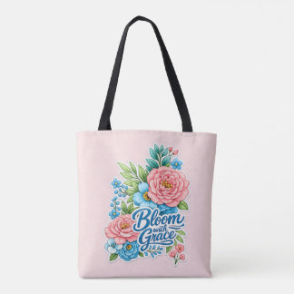 🌸👜 “Bloei met gratie” boodschappentas Draagtas