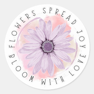 Bloei met vreugde – Bloemensticker Ronde Sticker