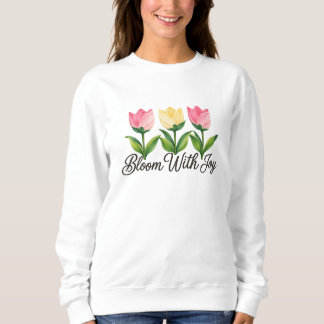 Bloei Met Vreugde Roze Tulp Bloem Sweatshirt