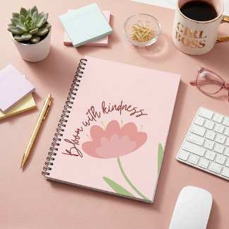 Bloei met vriendelijkheid, pastel bloemmotief notitieboek