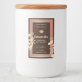 Bloei Product Verpakkingsetiketten Roos Goudbruin Voedselcontainer Etiket (Voorkant)