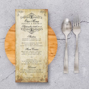 bloei vintage bruiloft menu