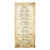  bloei vintage bruiloft programma (Achterkant)