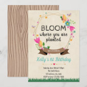 Bloei waar je bent geplant uitnodiging (Voorkant / Achterkant)