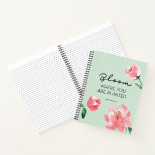 Bloei waar je bent geplant waterverf Custom Notitieboek