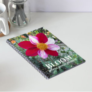Bloei Waar Je Geplant Bent Citaat Bloem Notitieboek