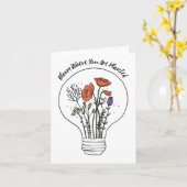 Bloei waar je geplant bent _ Motivatie Wildflo Kaart (Gele Bloem)