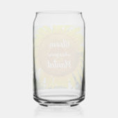 Bloei waar je geplant gele zonnebloem blikvorm glas (Achterkant)
