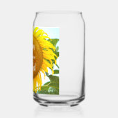 Bloei waar je geplant gele zonnebloem blikvorm glas (Links)