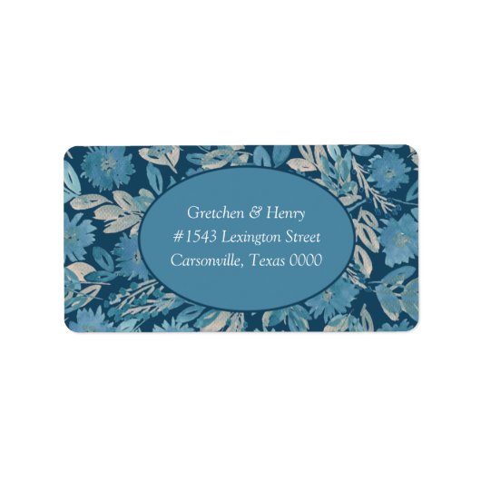 Bloei Waterverf schilderij bruiloft adres label (Voorkant)