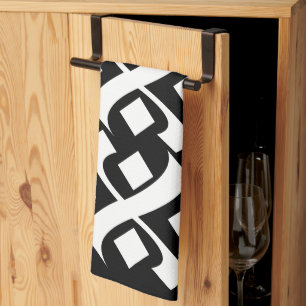 Bloeien Elegant Zwart-wit Theedoek
