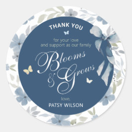 Bloeien en groeien Baby shower Ronde Sticker