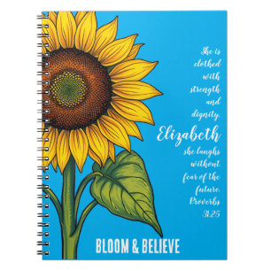 Bloeien & geloven   Aangepast Zonnebloem Notitiebo Notitieboek