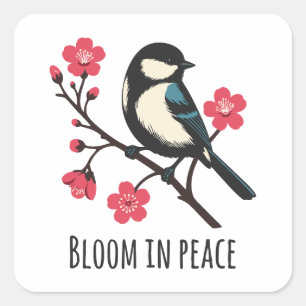 Bloeien in vrede vierkante sticker