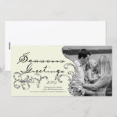  Bloeien Kerstfeest Foto Kaart Sjabloon (Voorkant / Achterkant)