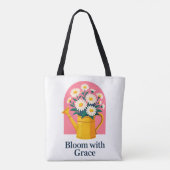 Bloeien met Grace Canvas tas (Achterkant)