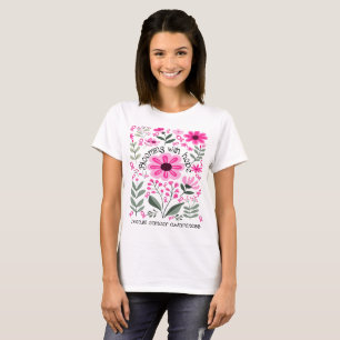 Bloeien met hoop op een borstkankerbewustzijn t-shirt