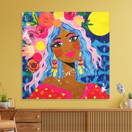 Bloeien onder de zon canvas afdruk (Insitu (Woonkamer))