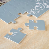 bloeien Scroll Blue foto Sla de datum op Legpuzzel (Zijkant)