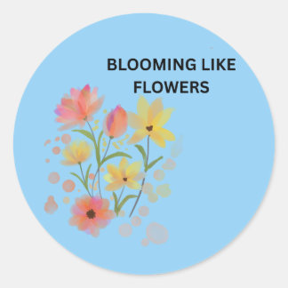 Bloeiend Als Bloemen | Waterverf Bloemen Ronde Sticker
