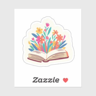 Bloeiend boek Bloemige Bloemen Bloem Pretty Sticker