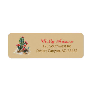 Bloeiend Cactus Retouradreslabel Etiket