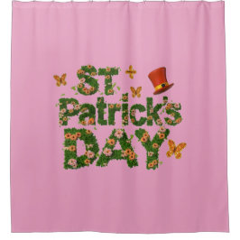 Bloeiend Geluk: Bloemen St. Patrick's Day Douchegordijn
