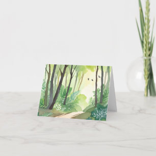 Bloeiend groen bos   Natuur aquarel Kaart