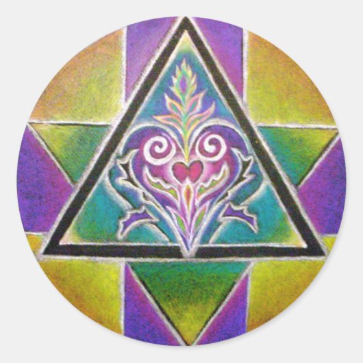 Bloeiend Hart Mandala Sticker (Voorkant)