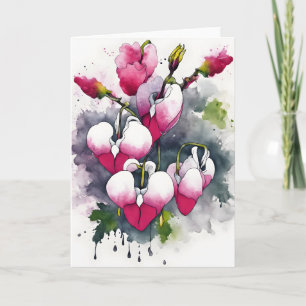 Bloeiend Hart - Waterverf bloemen Kaart
