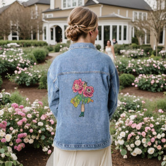 Bloeiend in de donkere pop denim jacket