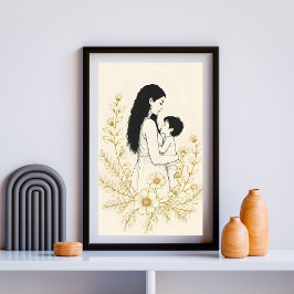 Bloeiend in haar aanwezigheid poster