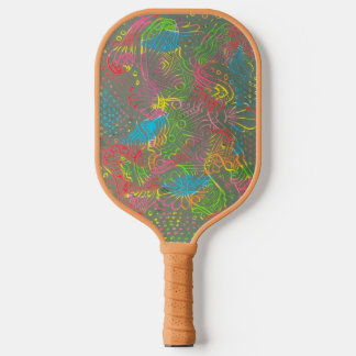 bloeiend mozaïek pickleball paddle