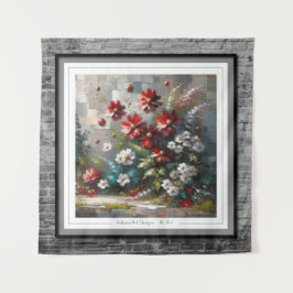 bloeiend mozaïek wandkleed