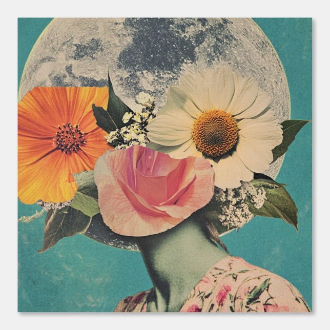 Bloeiend mysterie onder de maan behang (Voorkant)