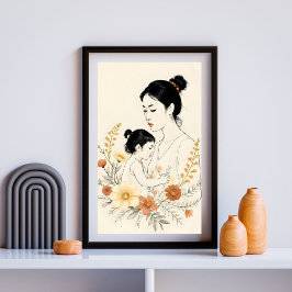 Bloeiend onder haar zorg poster