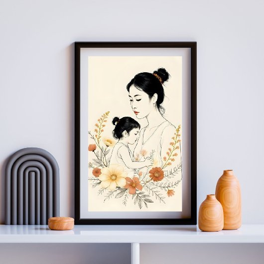 Bloeiend onder haar zorg poster