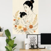 Bloeiend onder haar zorg poster (Thuiskantoor)
