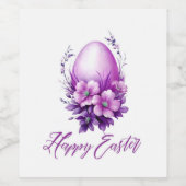 Bloeiend Roos Easter Egg Wijn Etiket (Enkel label)