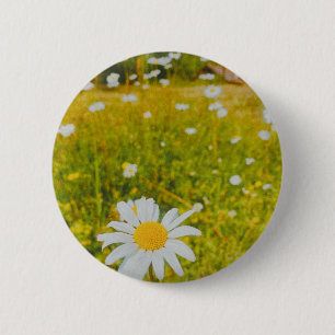 Bloeiend Scandinavisch zomer veld Ronde Button 5,7 Cm