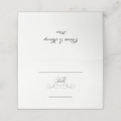 bloeiend script | Wedding Gevouwen Plaats Kaarten (Buitenkant ongevouwen)