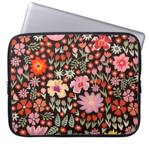 Bloeiend Tapijt: Bloemig Naadloos. Laptop Sleeve