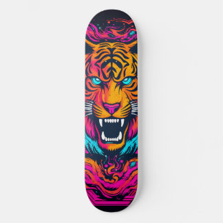 Bloeiend tijgergezicht skateboard